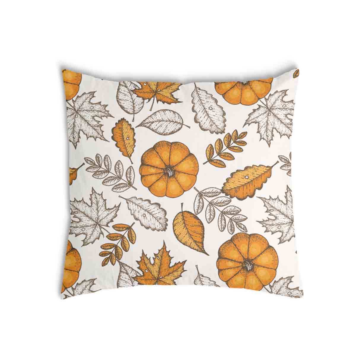 Coussin de santé blanc avec feuille et citrouille