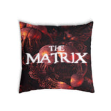 Health pillow red with "The Matrix" lettering.
