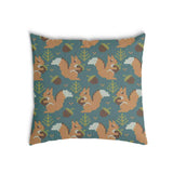 Health pillow green with squirrel