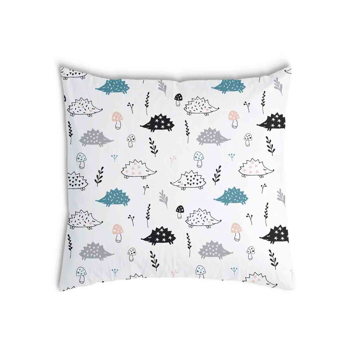 Coussin de santé blanc avec hérisson