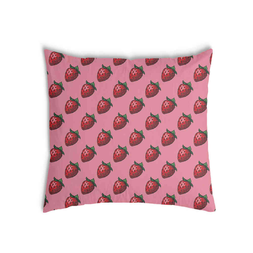 Coussin de santé rose avec fraises