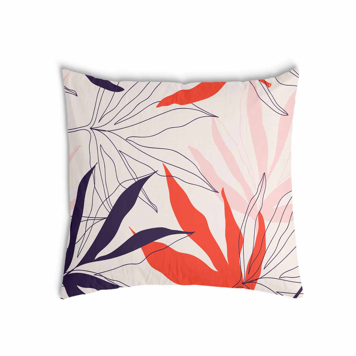 Coussin de santé beige avec des feuilles colorées
