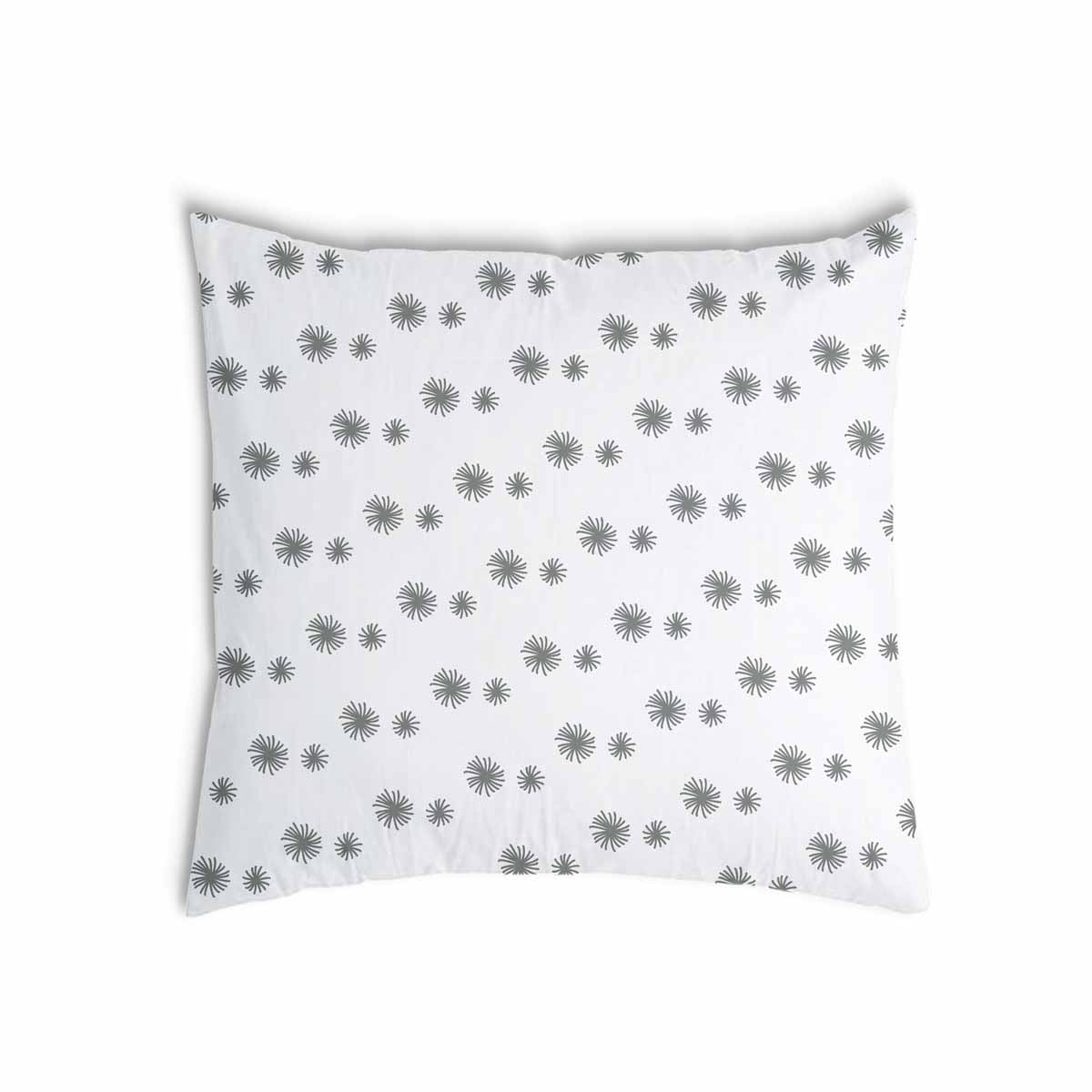 Coussin de santé blanc avec pompons gris