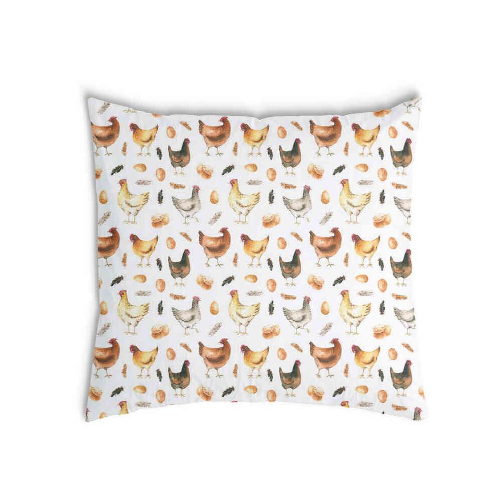 Coussin de santé blanc avec des poulets