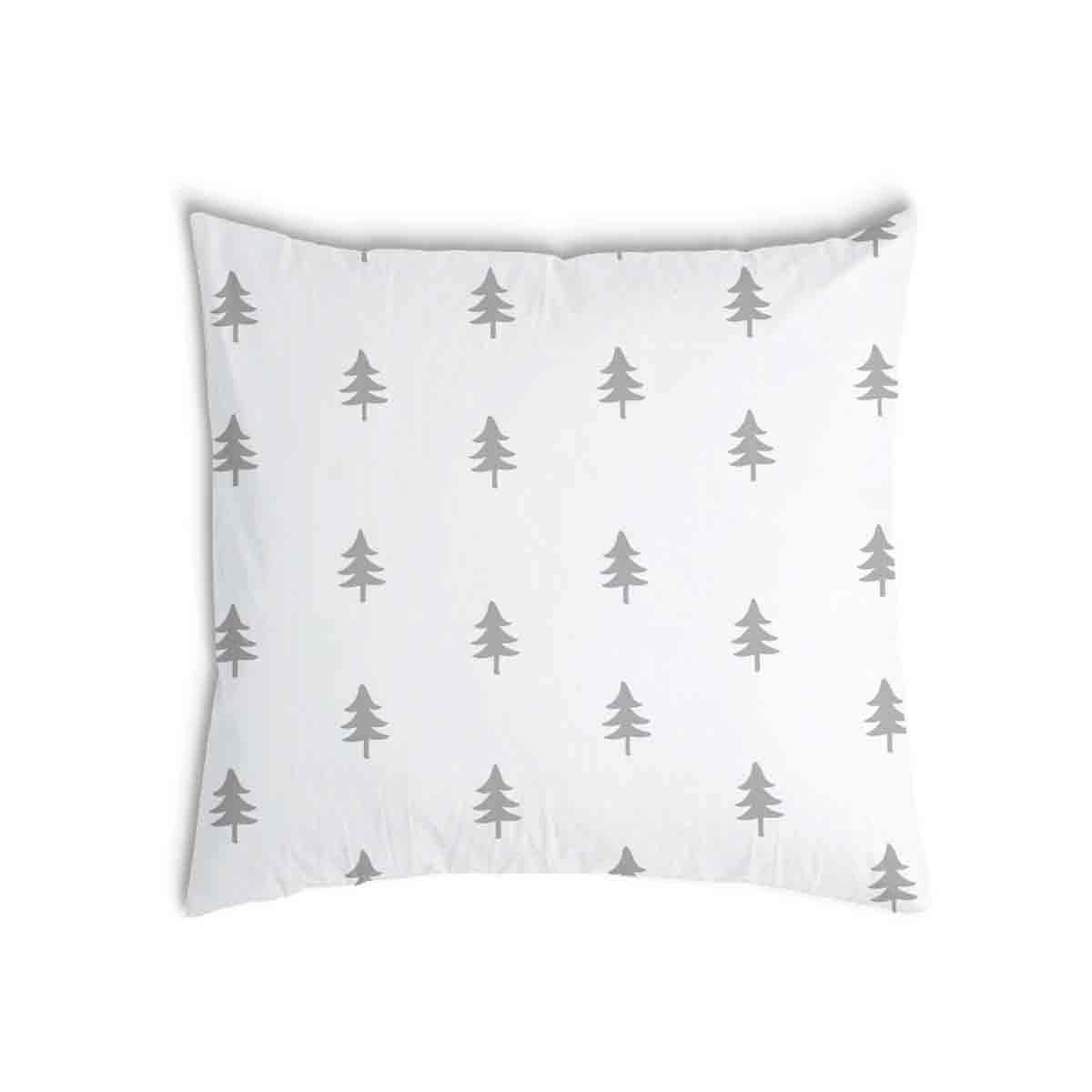 Coussin de santé blanc avec sapins gris