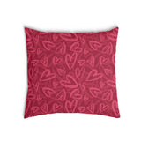 Health pillow red with pink heart motif