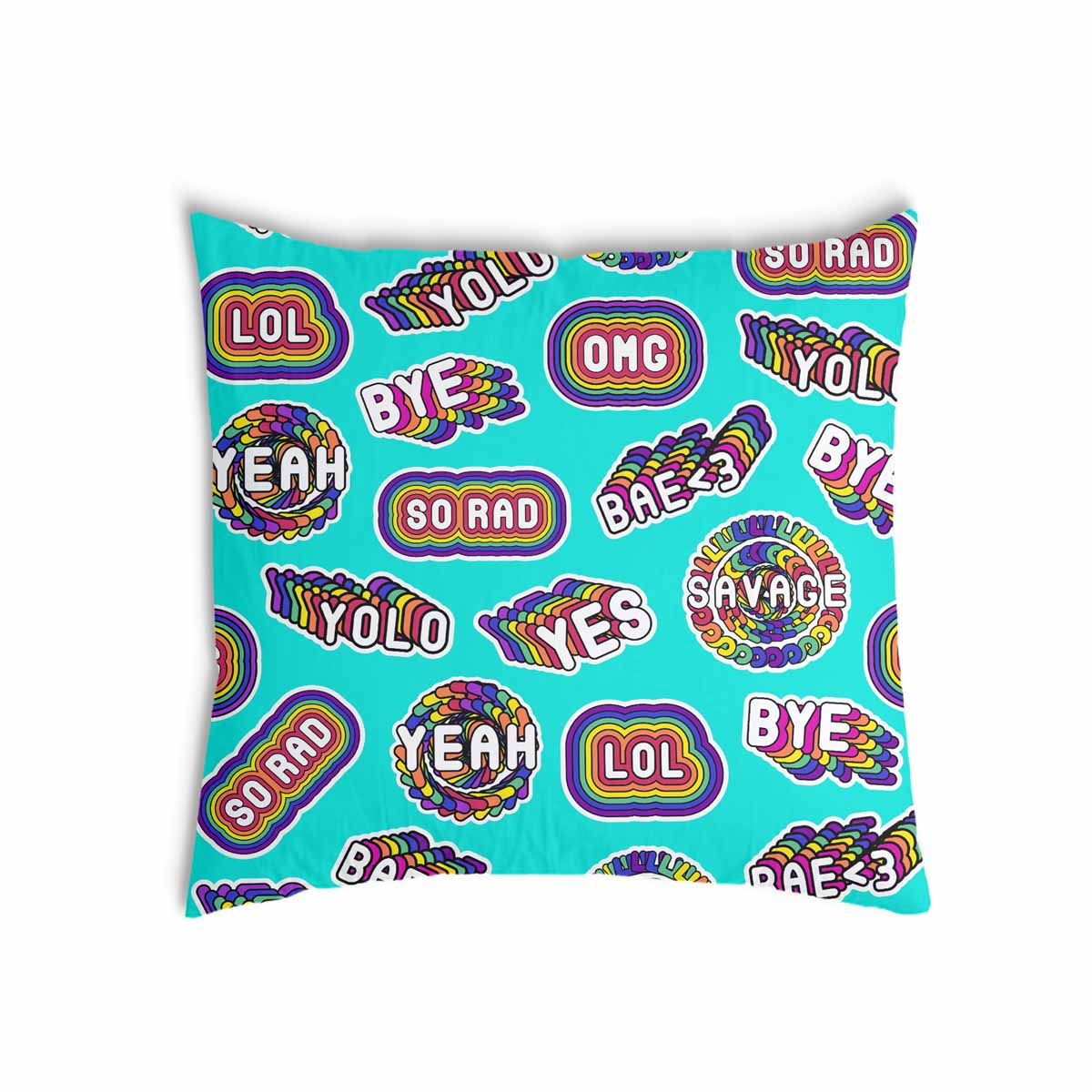 Health Pillow Turquoise with Sayings