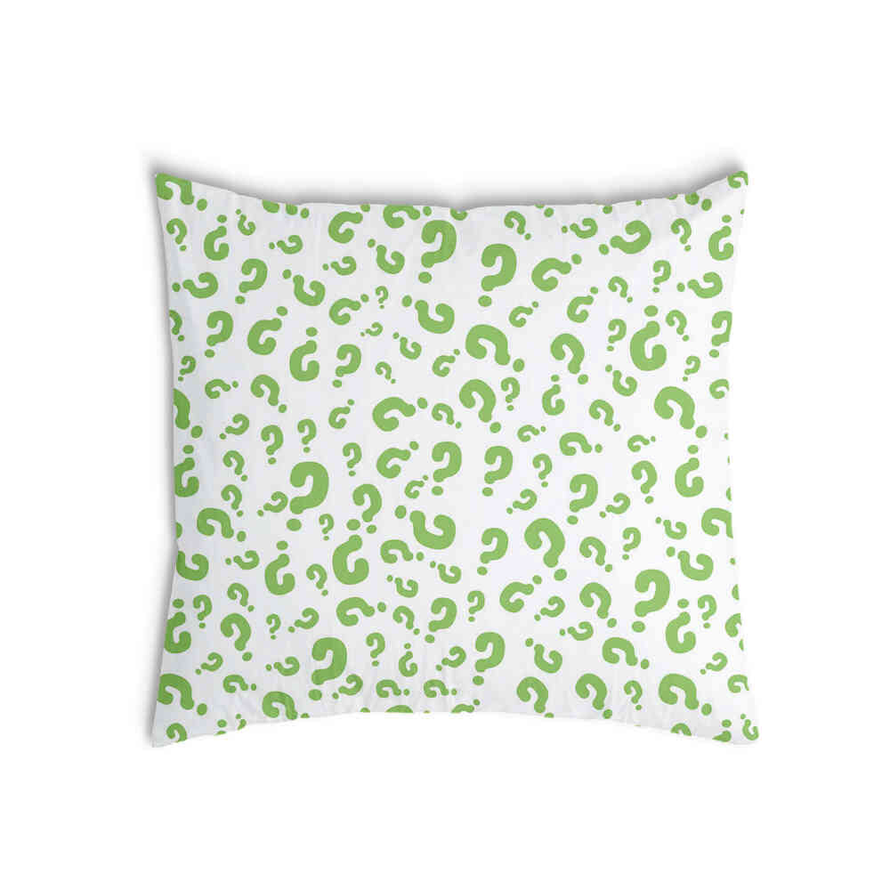 Health Pillow Green Question Marks