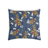 Health pillow blue with bouquet of flowers