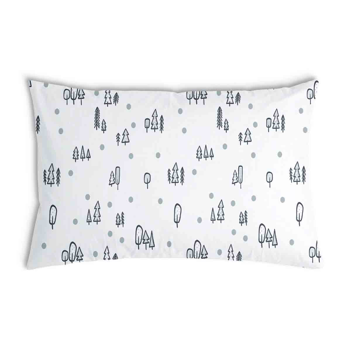 Coussin de santé blanc avec des points et des arbres