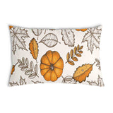 Health pillow white with leaf and pumpkin