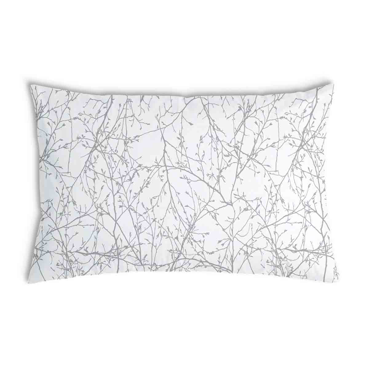 Coussin de santé blanc avec de délicates branches grises