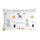 Health pillow white with zoo animals