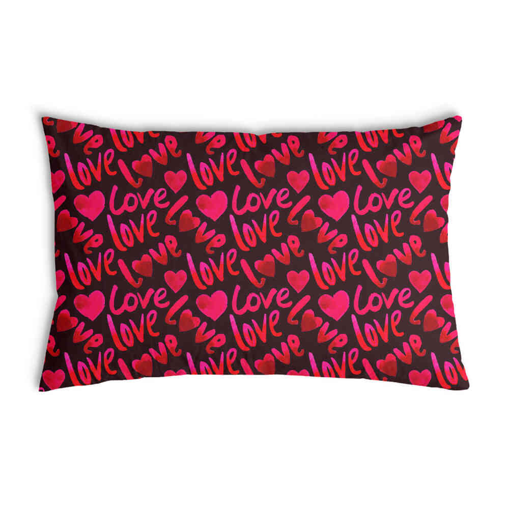 Coussin de santé noir avec inscription Love