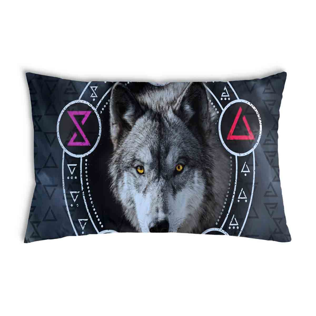 Coussin de santé gris avec loup