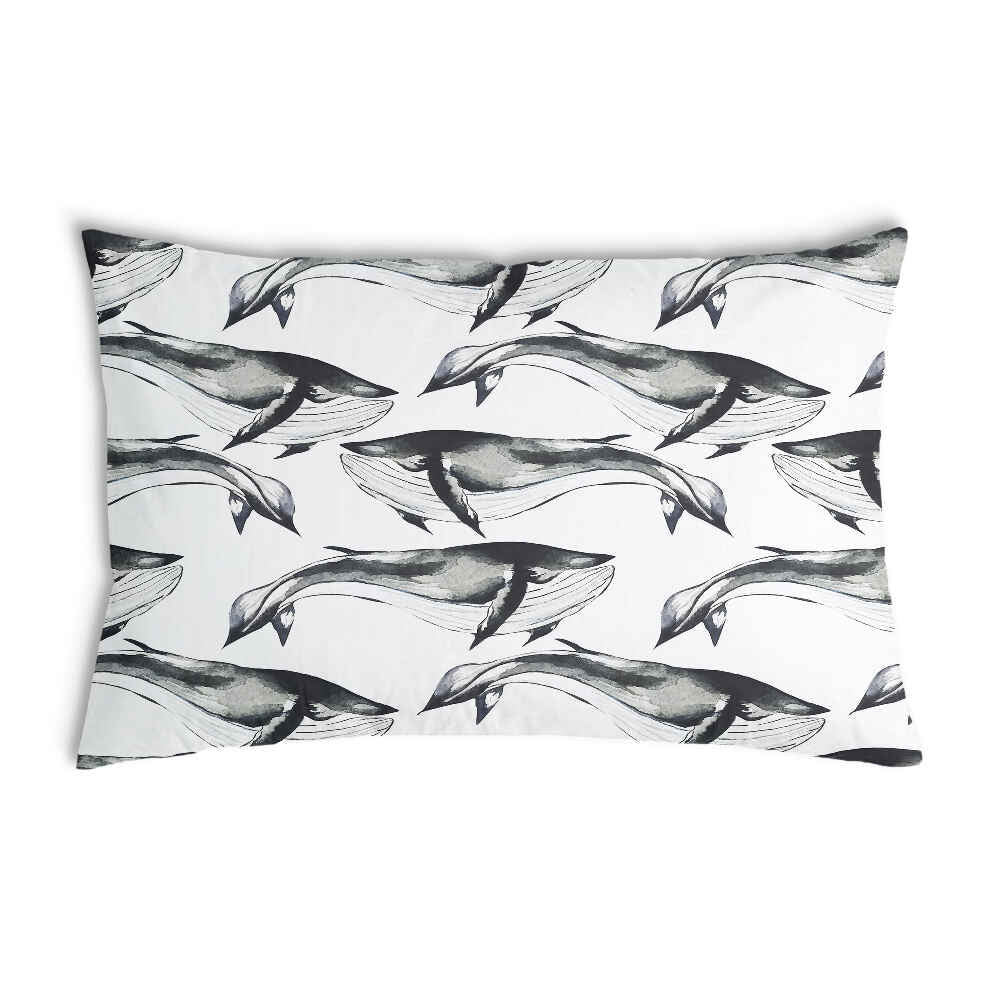 Coussin de santé baleine bleue noire