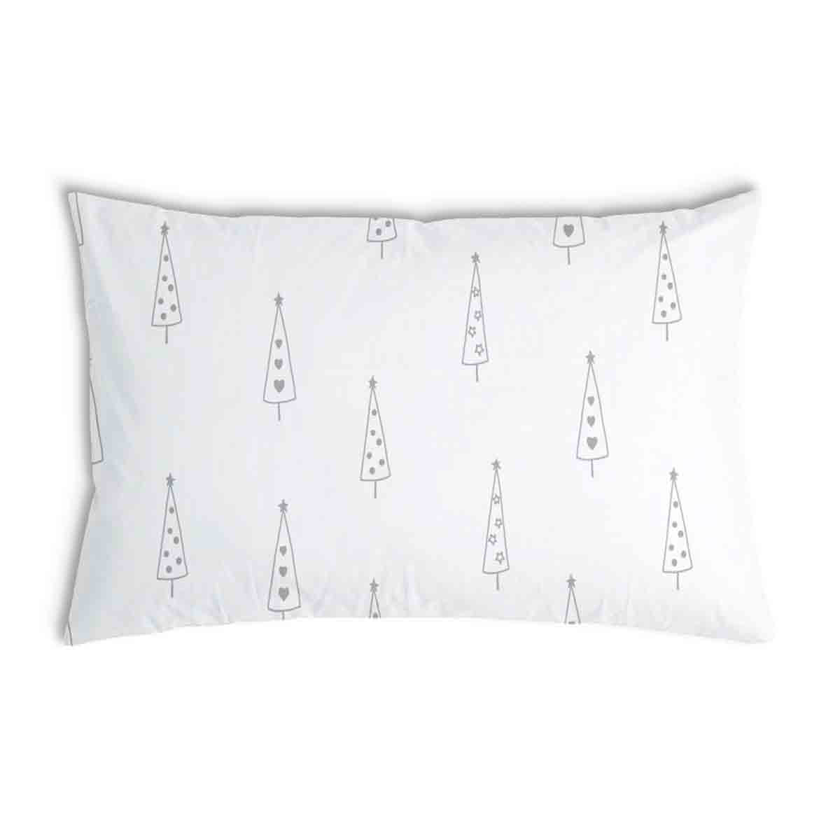 Coussin de santé blanc avec des sapins gris