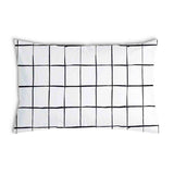 Health pillow white with black checks