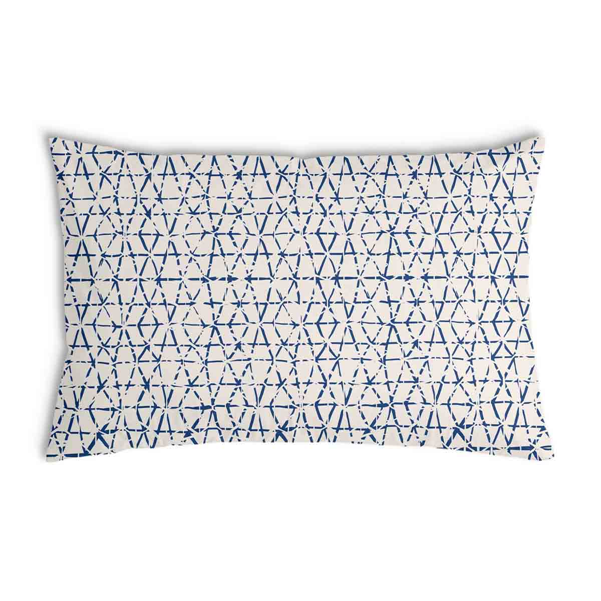 Coussin de santé blanc avec de délicates formes bleues