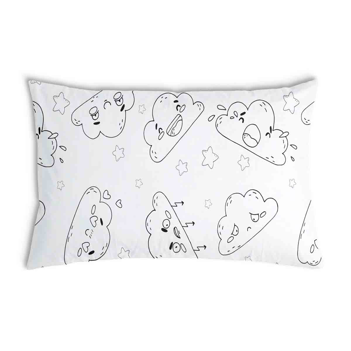Coussin de santé blanc avec des nuages amusants