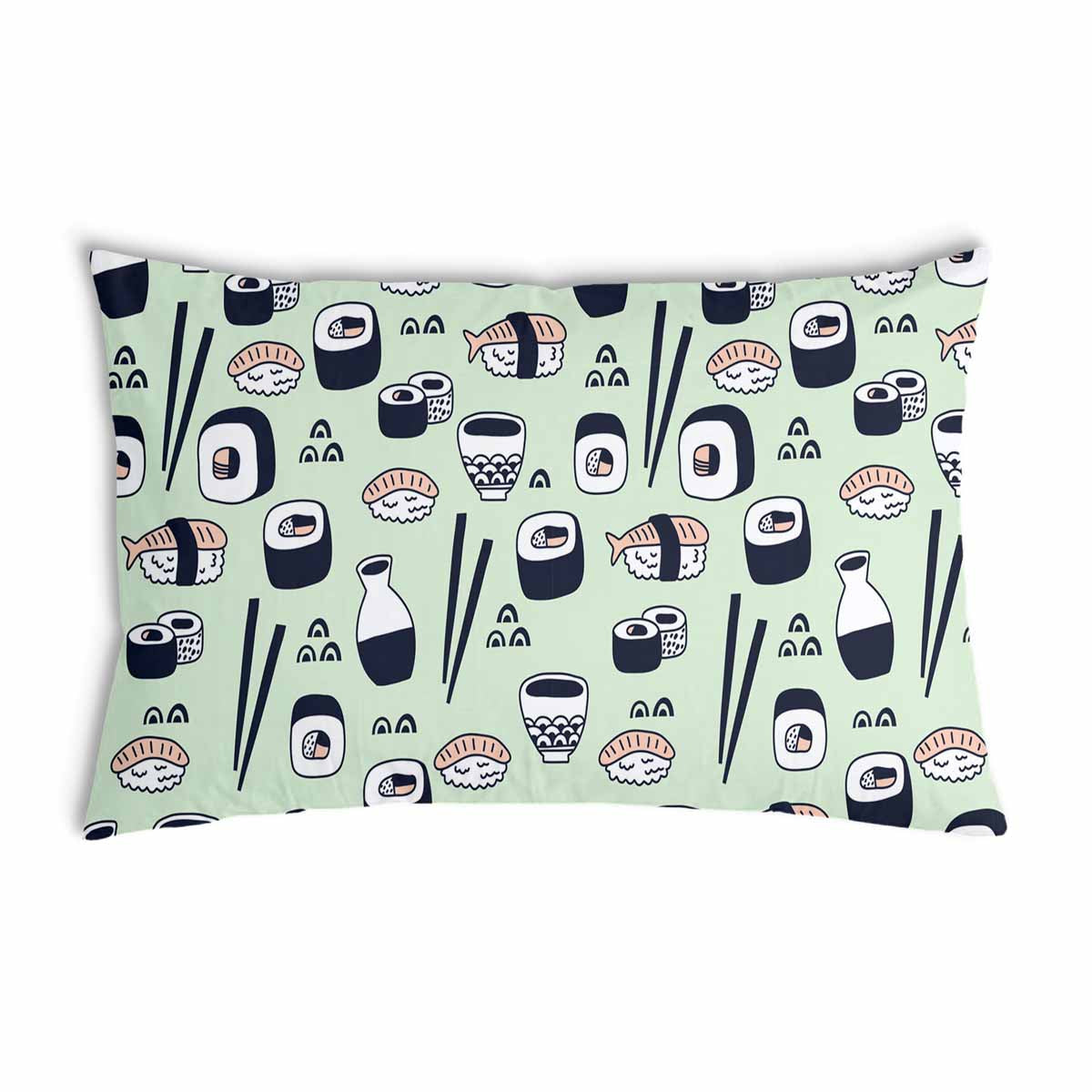 Coussin de santé vert clair avec sushi