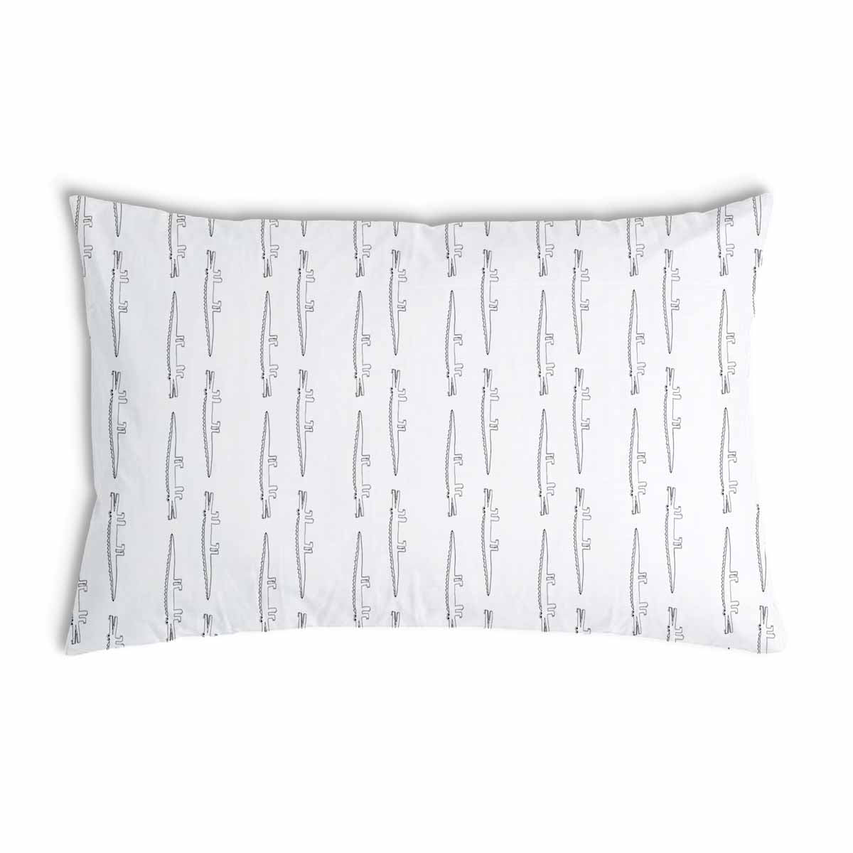 Health pillow white with crocodiles