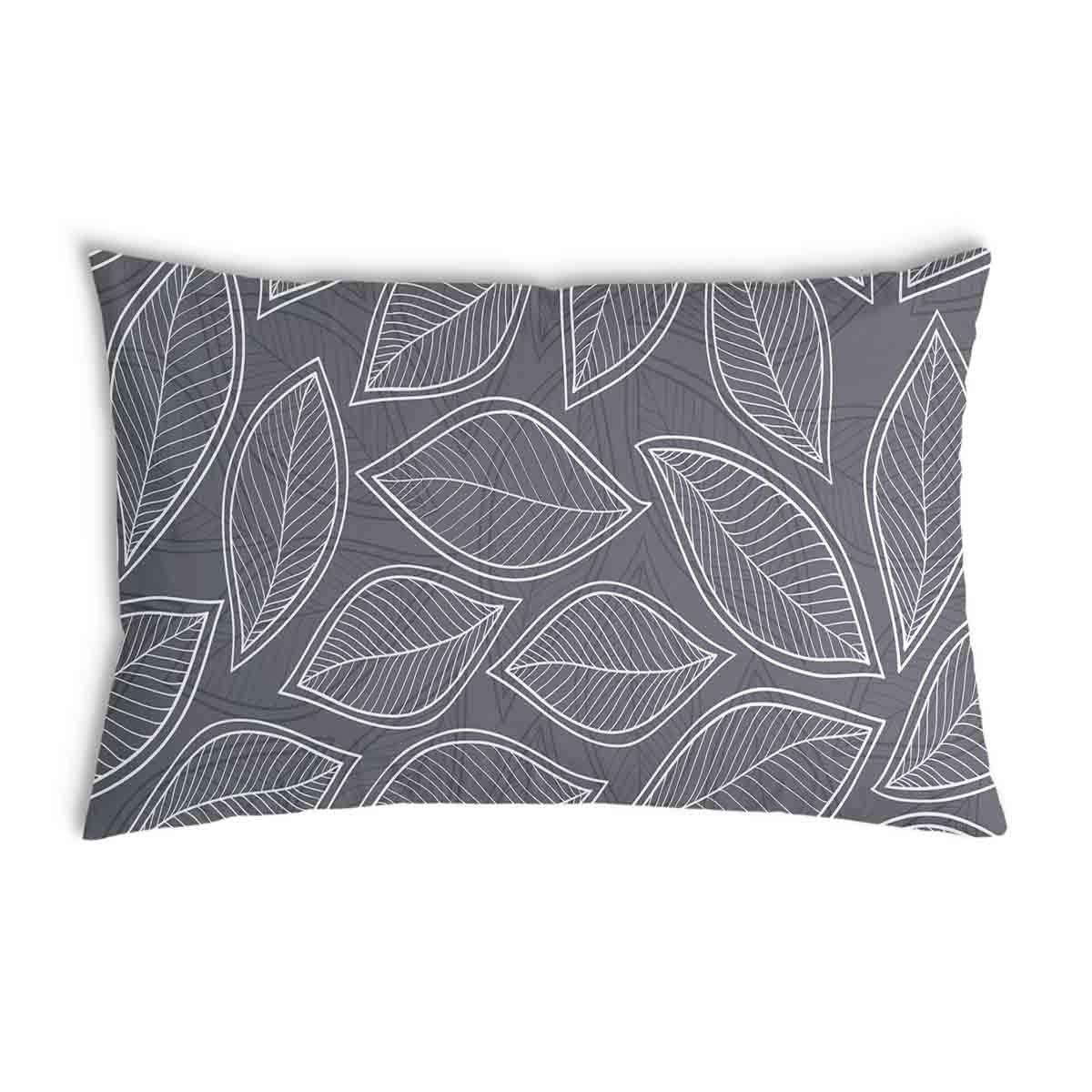 Health pillow gray with white palm leaves