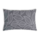 Health pillow, grey with white palm leaves.