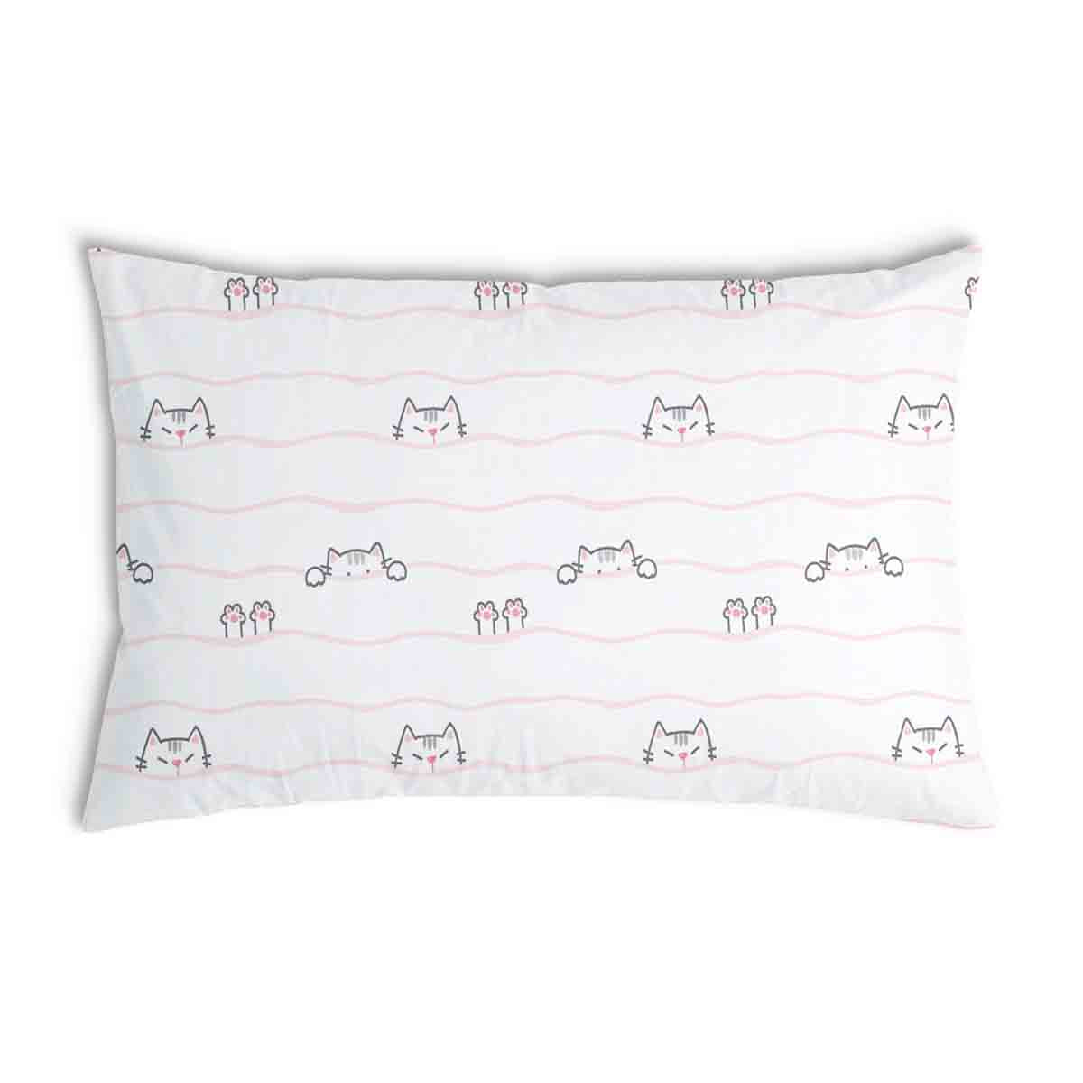 Coussin de santé blanc avec petits chats