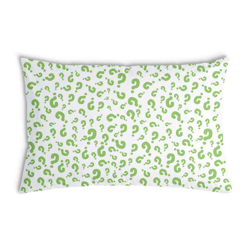 Health Pillow Green Question Marks