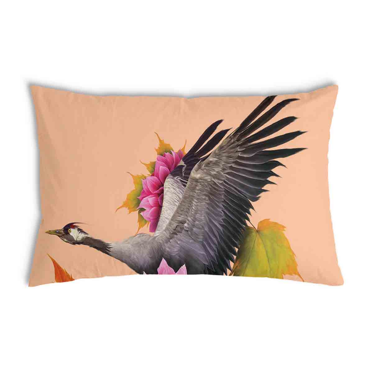 Health Pillow Orange with Crane