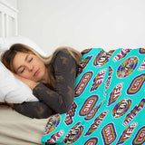Therapy blanket and bedding set, turquoise with sayings.