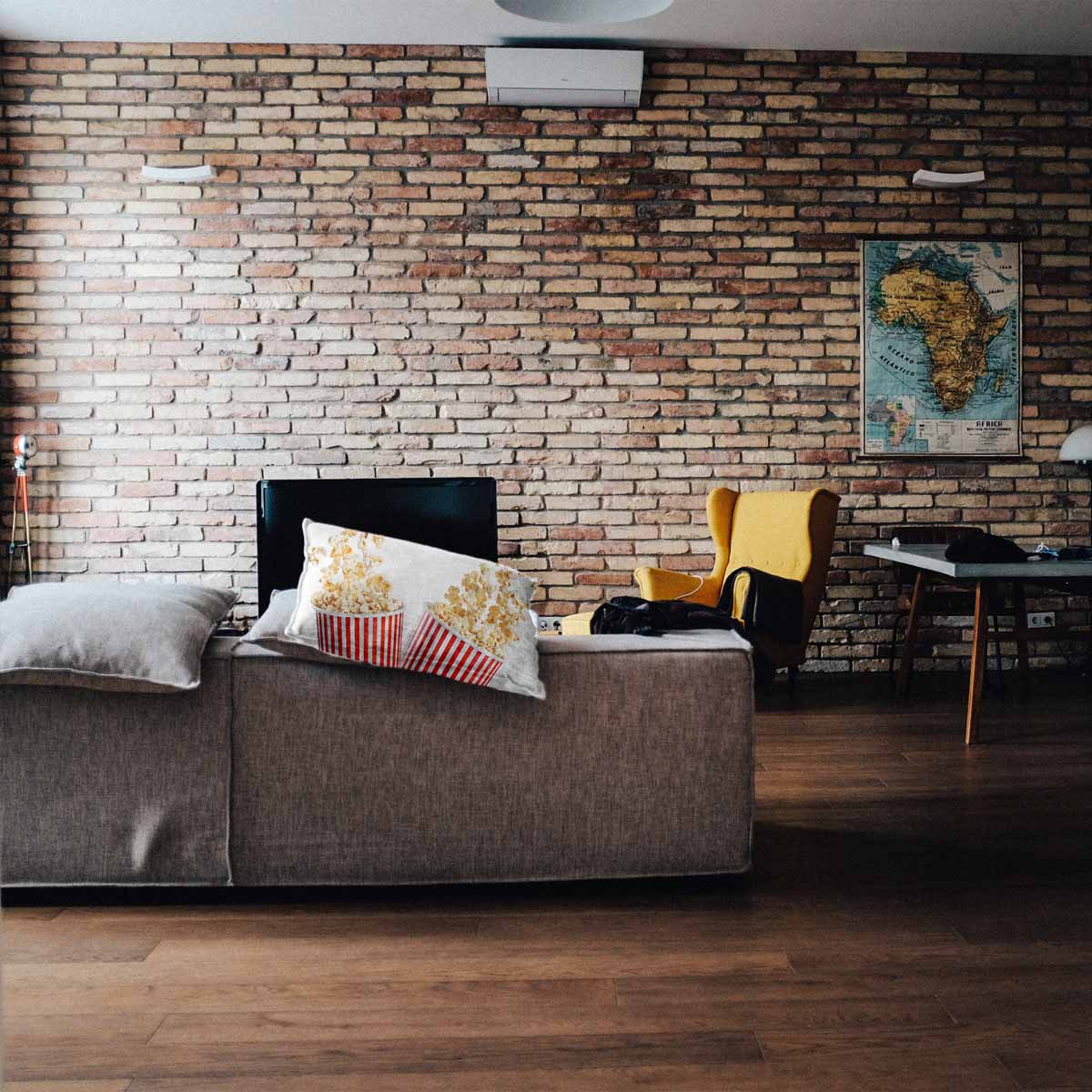 Health Pillow White with Popcorn