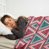 Therapy blanket and bedding set with colorful triangles