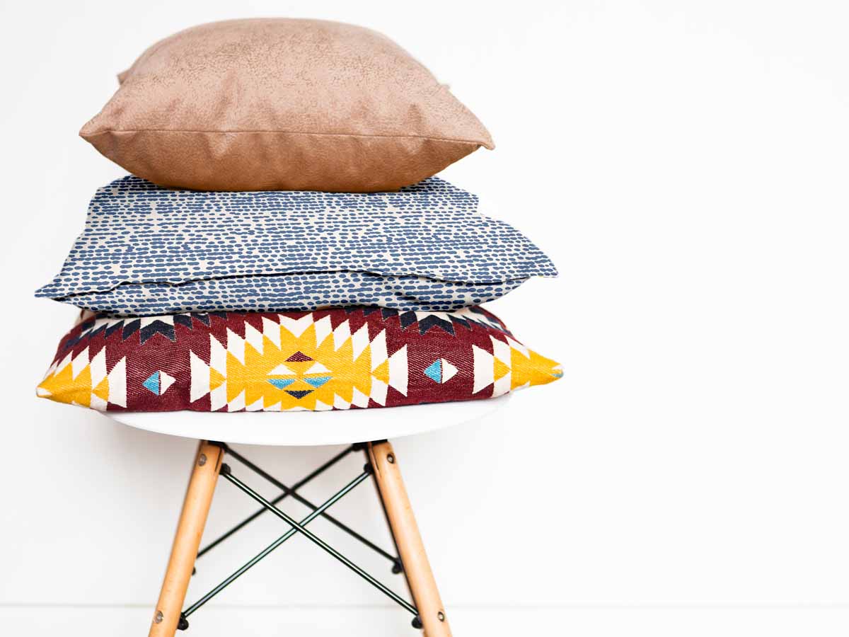 Health pillow with blue dots