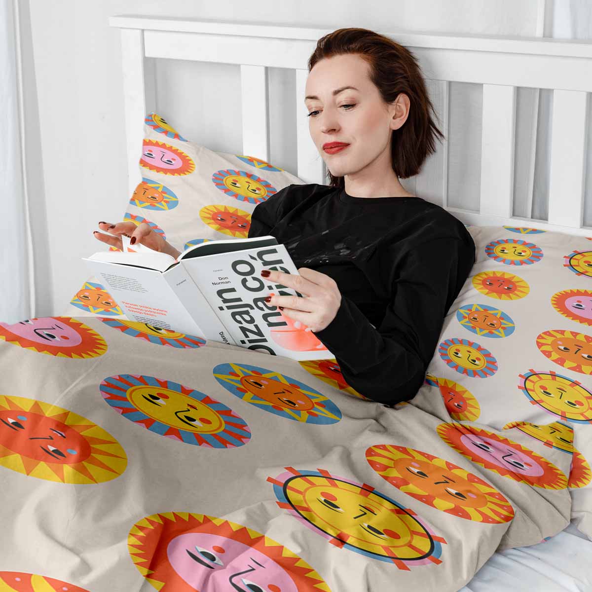 Therapy blankets bedding set beige with sun