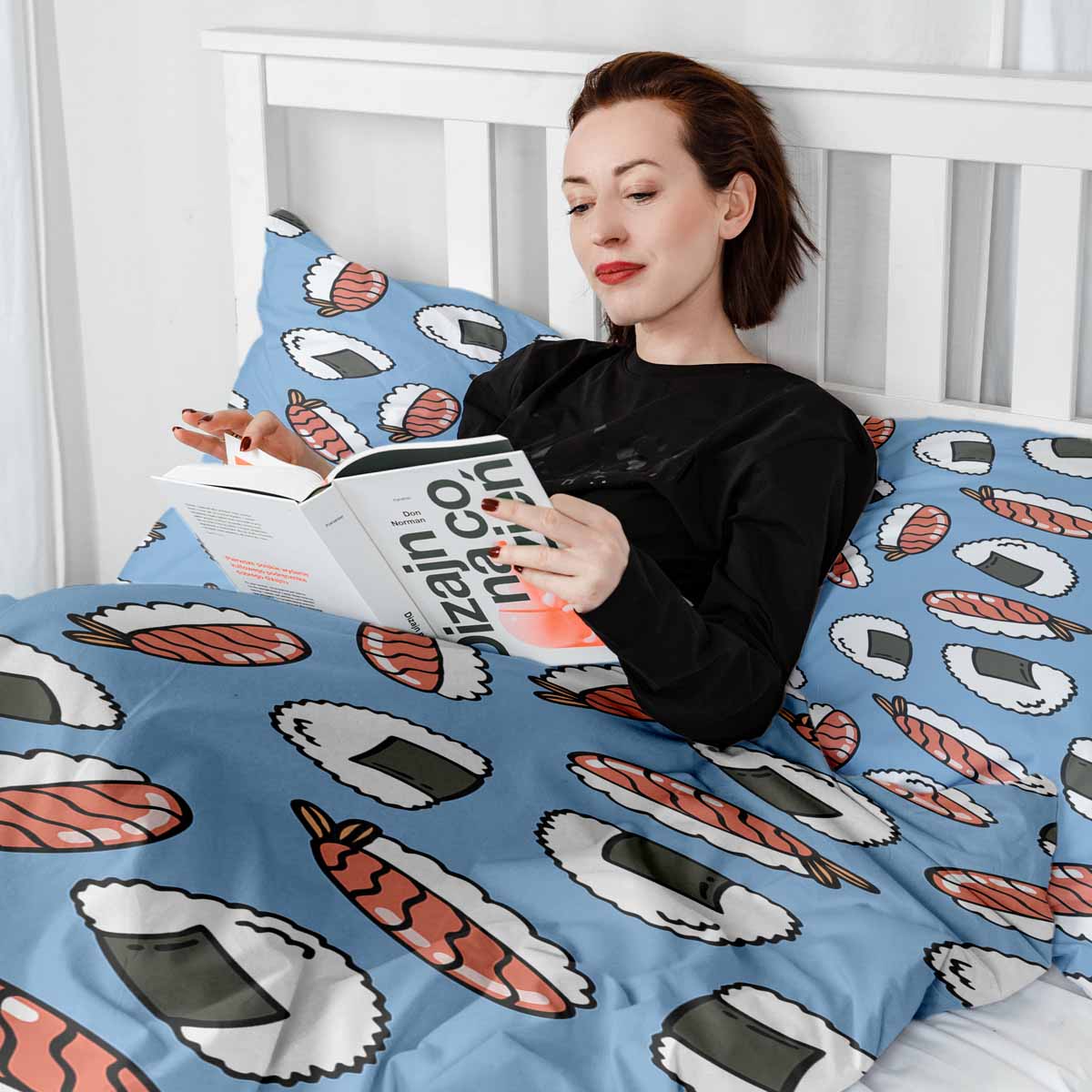 Couverture thérapeutique originale - Housse en coton avec sashimi