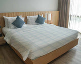 Original therapy blanket - cotton cover white blue checkered