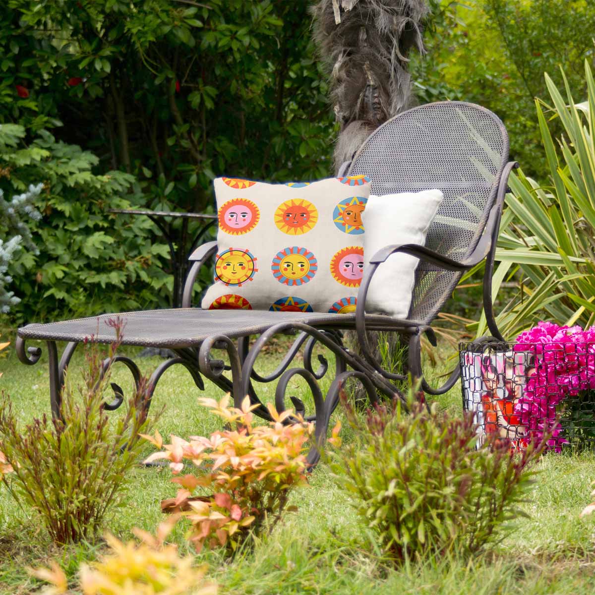 Coussin de santé beige avec soleil