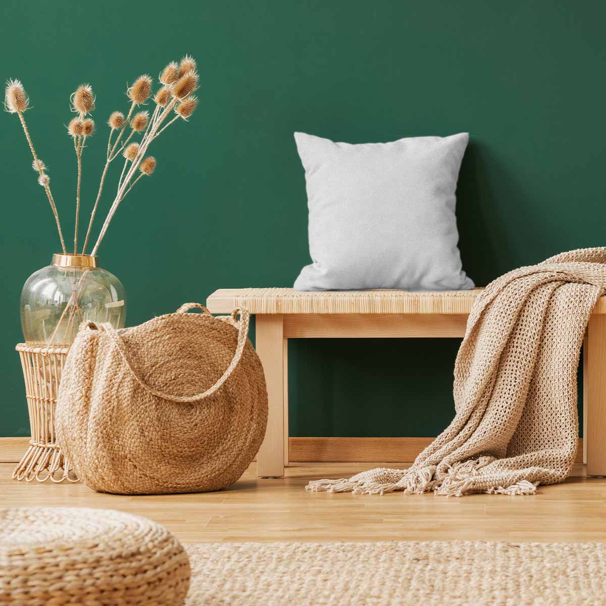 Coussin de santé blanc avec de délicates fleurs