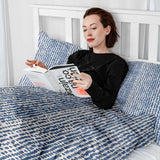 Therapy blanket and bedding set with blue dots.