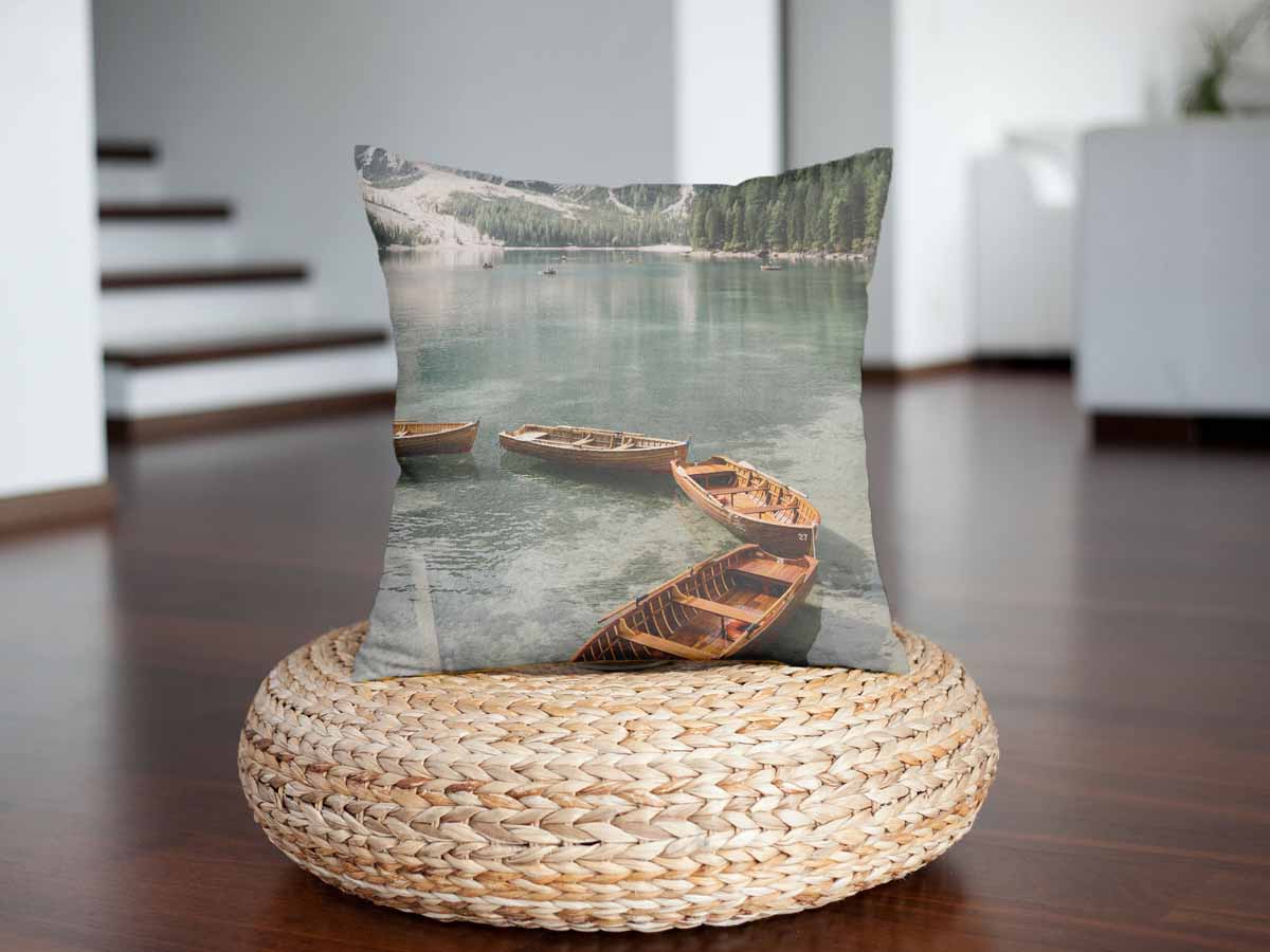 Health pillow lake with boats