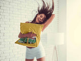 Health pillow yellow with bus