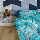 Therapy Blanket Bedding Set Marble Turquoise
