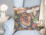 Health pillow with a plate of sausage