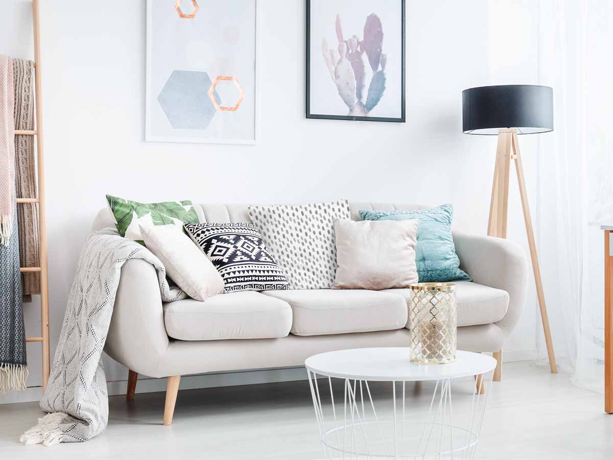 Health pillow white with gray dots