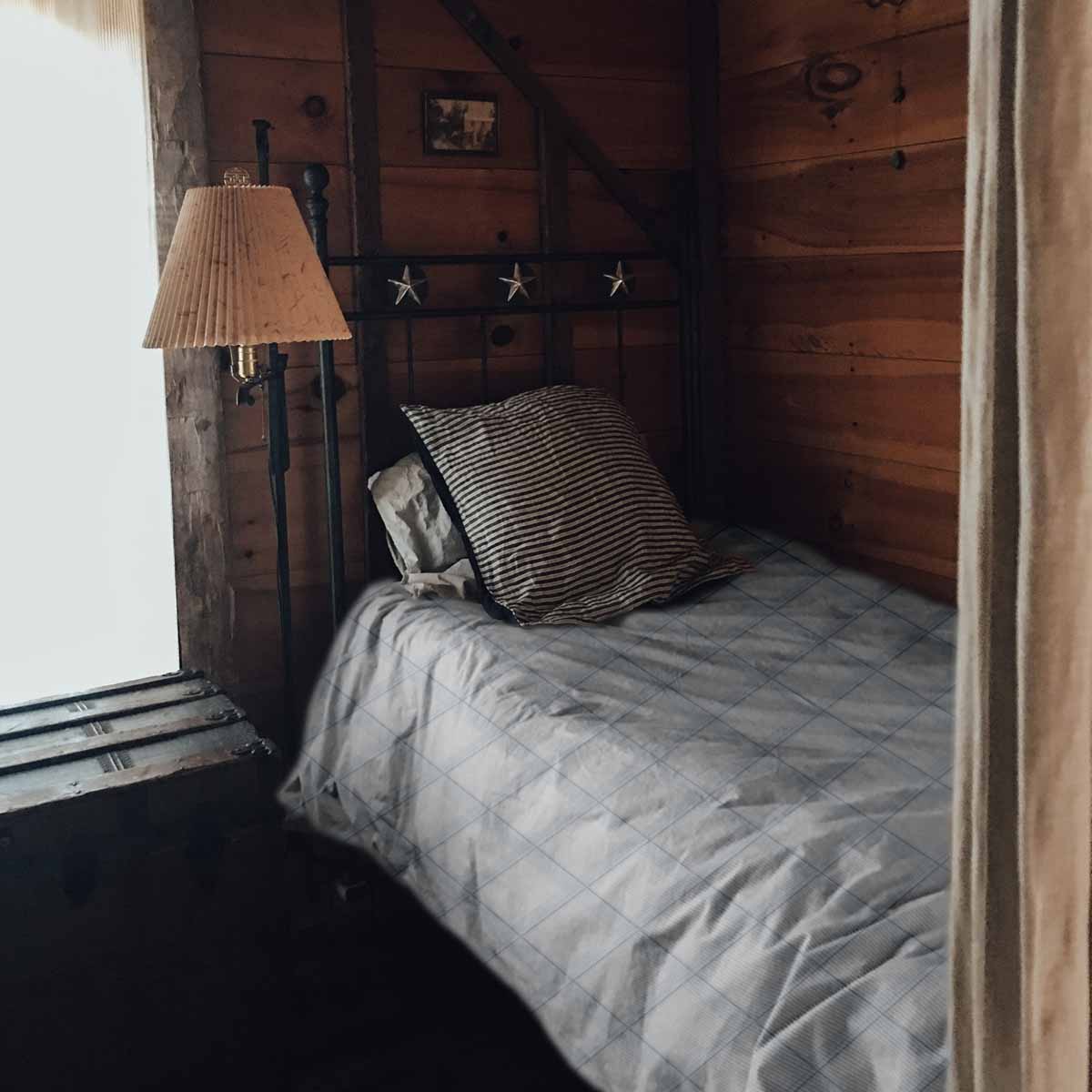 Couette thérapeutique Ensemble de literie Blanc Bleu à carreaux