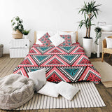Therapy blanket and bedding set with colorful triangles