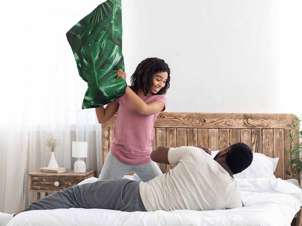 Coussin de santé avec plante Monstera
