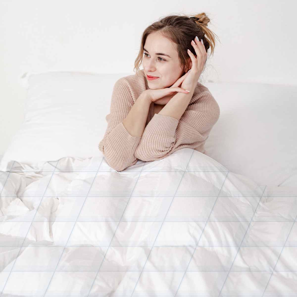 Couette thérapeutique Ensemble de literie Blanc Bleu à carreaux